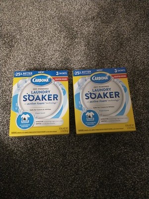 CARBONA OXY POWERED LAUNDRY SOAKER Stain Remover Color Safe Fresh Scent 2 Boxes