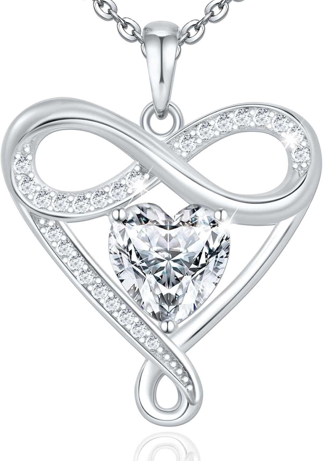 925 Sterling Silver Infinity Necklace - Exquisite Silver Jewelry for Women, Love