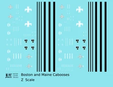 K4 Z Scale Decals Boston and Maine Caboose White
