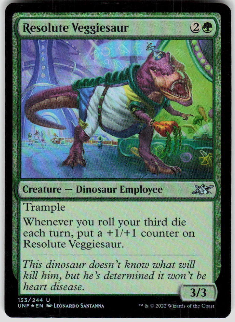Resolute Veggiesaur Foil 153 Unfinity Magic the Gathering MTG