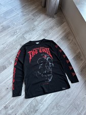 Killstar Gothic Punk black Y2K logo Skull Long Sleeve T shirt Size: L