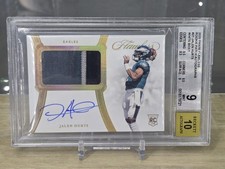 🔥 2020 Flawless Jalen Hurts RPA 1/1  BGS 9 10 Rookie Auto Jersey Black Box