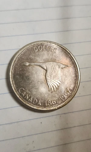 1967 fine canada goose silver dollar