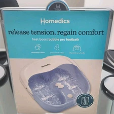 Homedics Heated Foot Bath Spa Boost Bubble Pro Pressure Node Rollers NEW Sealed