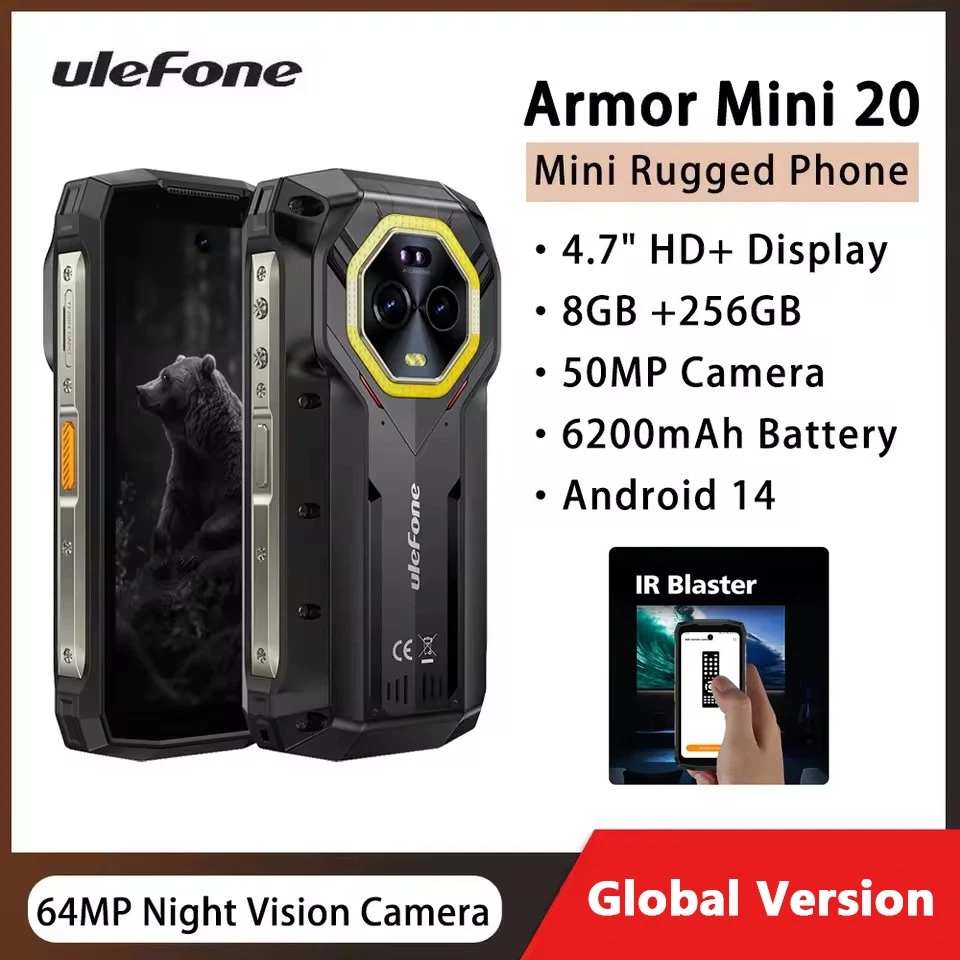 Ulefone Armor Mini 20 4G Rugged Phone 4.7'' 64MP Night Camera 256GB 6200mAh NFC - Image 2 of 4