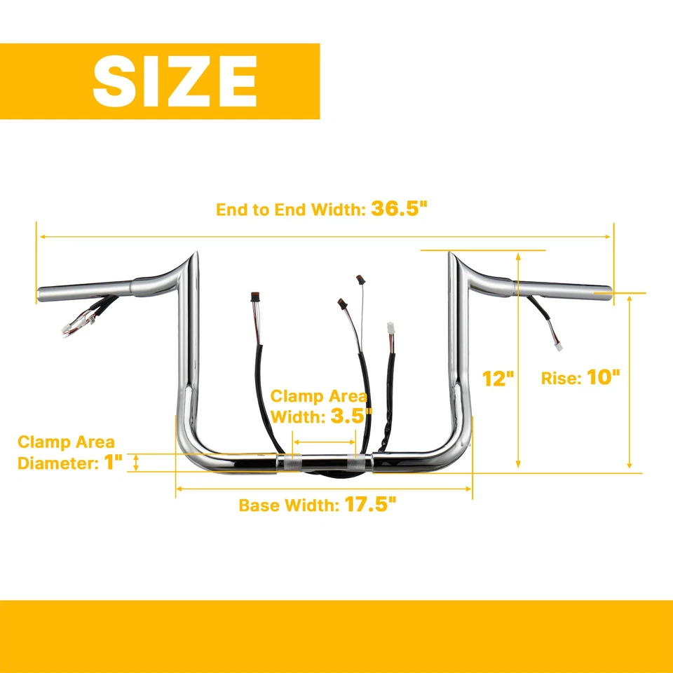Manillar precableado para Harley Electra Glide Ultra Limited 2016-2023 elevación de 10 pulgadas Foto 3 de 4