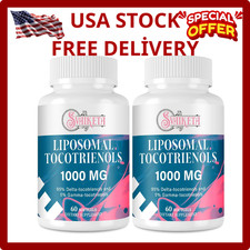 Liposomal Tocotrienols Supplement 1000mg, Vitamin E, 60 Count Pack of 2 