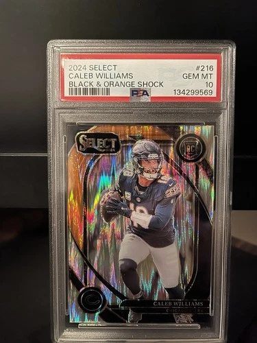 2024 Panini Select - Club Caleb Williams Black & Orange Shock Prizm (RC) PSA 10
