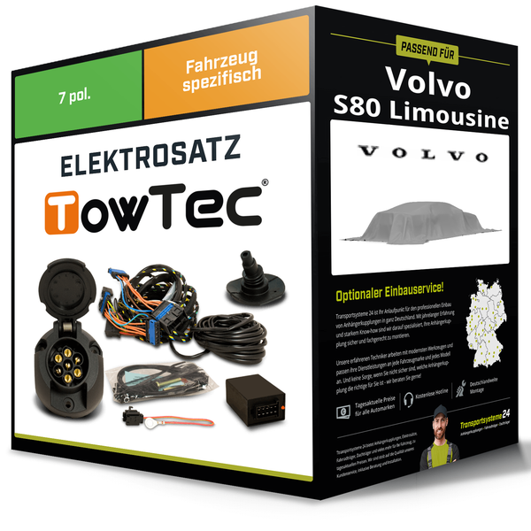 Elektrosatz 7-Pol Spezifisch für Volvo S80 Limousine 05.2004-02.2008 NEU Towtec-image