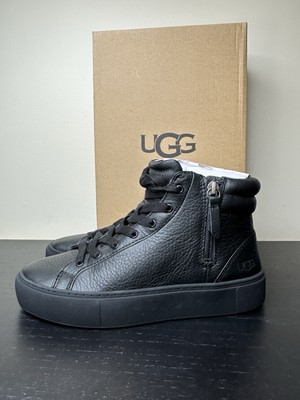 Ugg Women's Olli Black Leather High Top Trainers Fashion Sneakers