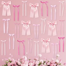 Pink Bow Wall D cor Backdrop Ribbon Bow Garland DIY Pink Bows Party Decoratio...