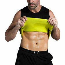 Men's Sauna Suit Sweat Vest Tank Top Neoprene T-Shirt Body Shaper Waist Trainer