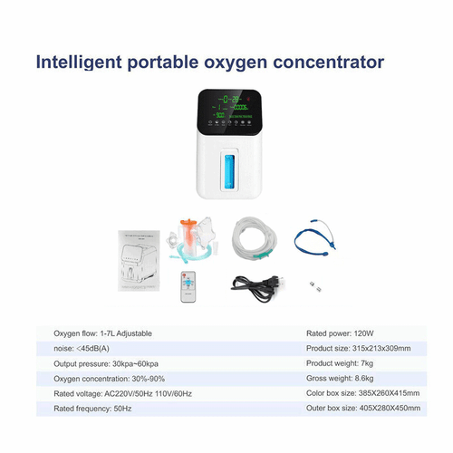 1-7L/Min 93% Oxygen-O2-Sauerstoffgenerator Konzentrator Gesundheitsvorsorge - Bild 14 von 14