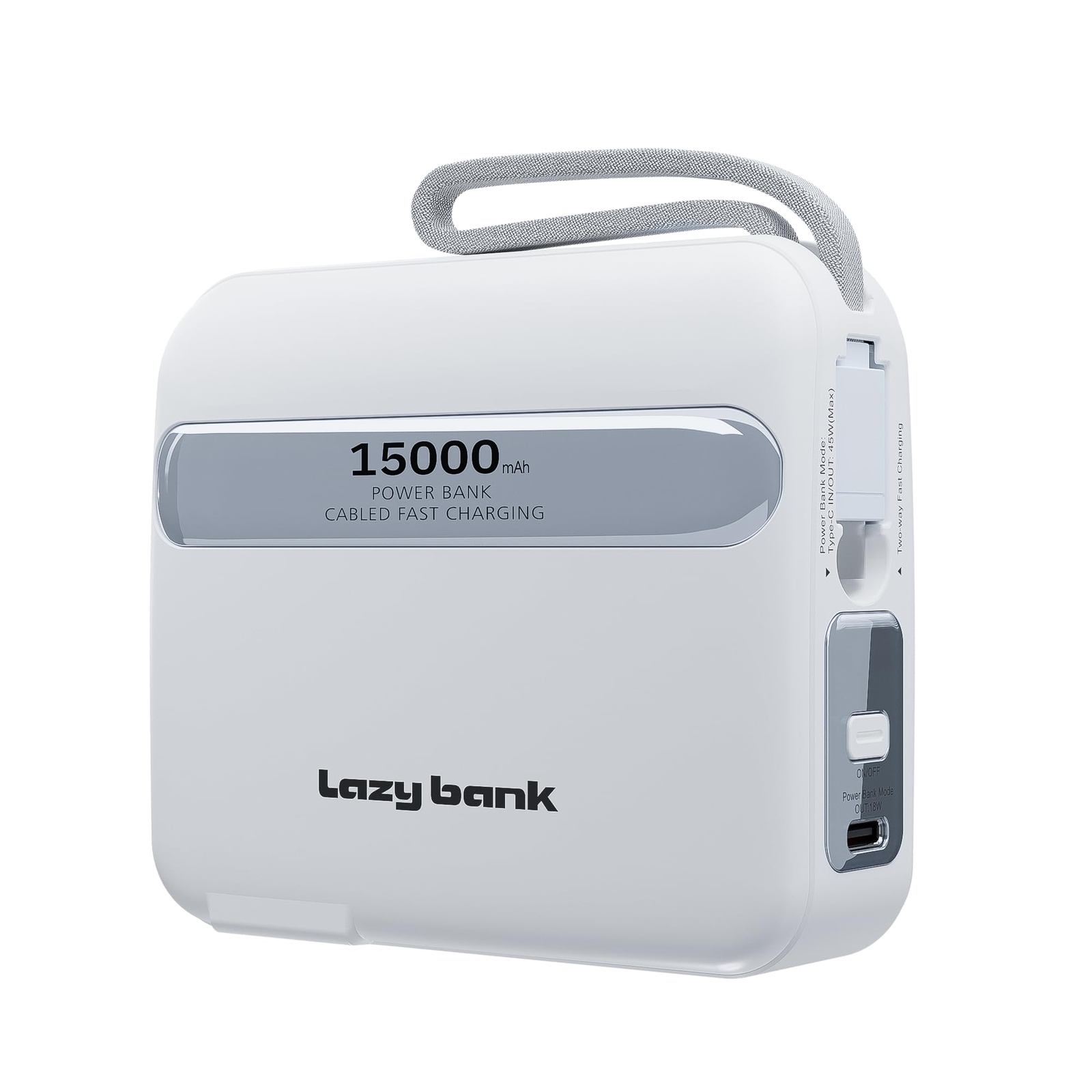 45W Fast Mini Portable Charger with AC Plug - 15000mAh Power Bank