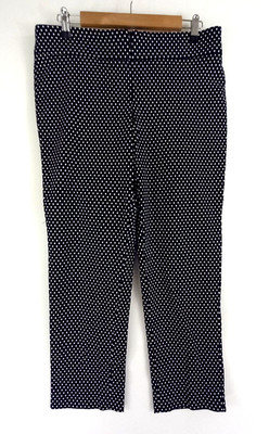 Worth New York Crop Pants Women's Size 10 Blue White Polka Dot Pin Up Capsule