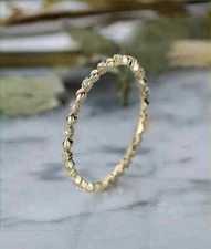 Minimal Dainty Round Cut 0.11CT Lab-Grown Diamond 10K Yellow Gold Promise Ring