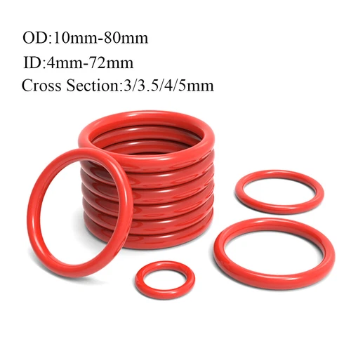 Food Grade Silicone Rubber Seal O Ring 3/3.5/4/5mm Cross Section ID 4-72mm Seals