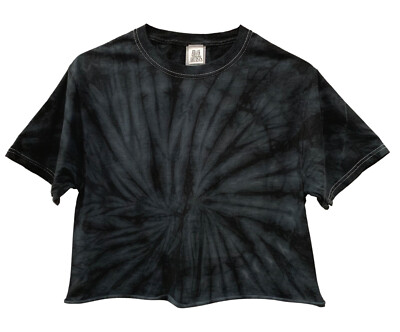 Black Tie Dye Unisex Cropped Tee