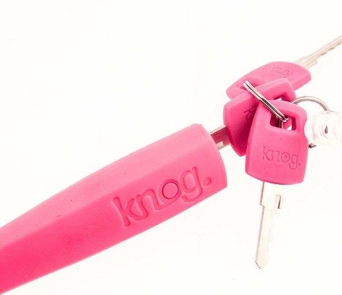 KNOG PARTY FRANK 620mm Cable Bike Lock With Bracket Rose Pink Keyed Steel NEW - Picture 4 of 4