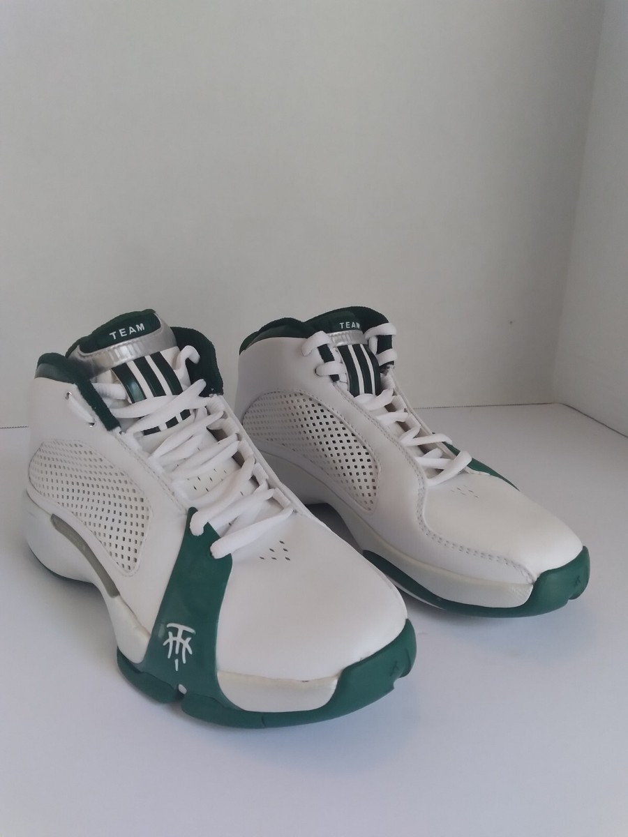 Adidas Team Signature Basketball Shoes White Green High Top Sneakers
