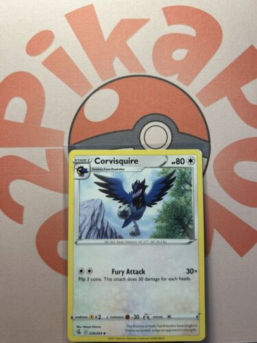 Pokemon Corvisquire 220/264 Fusion Strike Uncommon Card (MINT/PACK FRESH) - Afbeelding 1 van 2