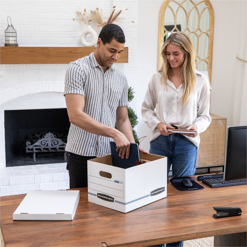 1 Pack Letter/Legal File Storage Box with Lids White Corrugate ...