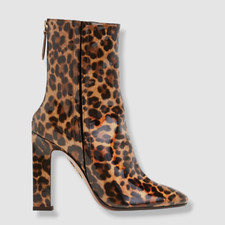 $1195 Aquazzura Womens Brown Joplin Leopard P...