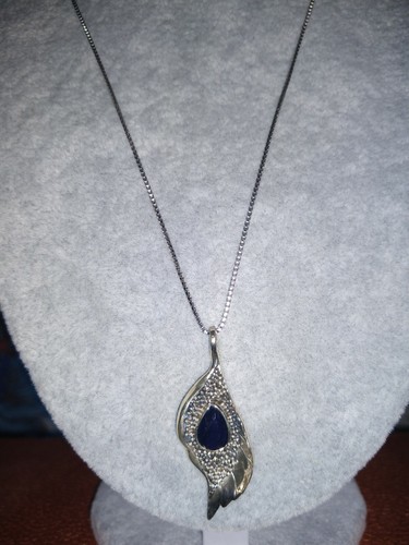 BALI LEGACY Diffused Blue Sapphire Pendant/Sterling Silver Hand Made 2.28 ctw - Picture 3 of 4