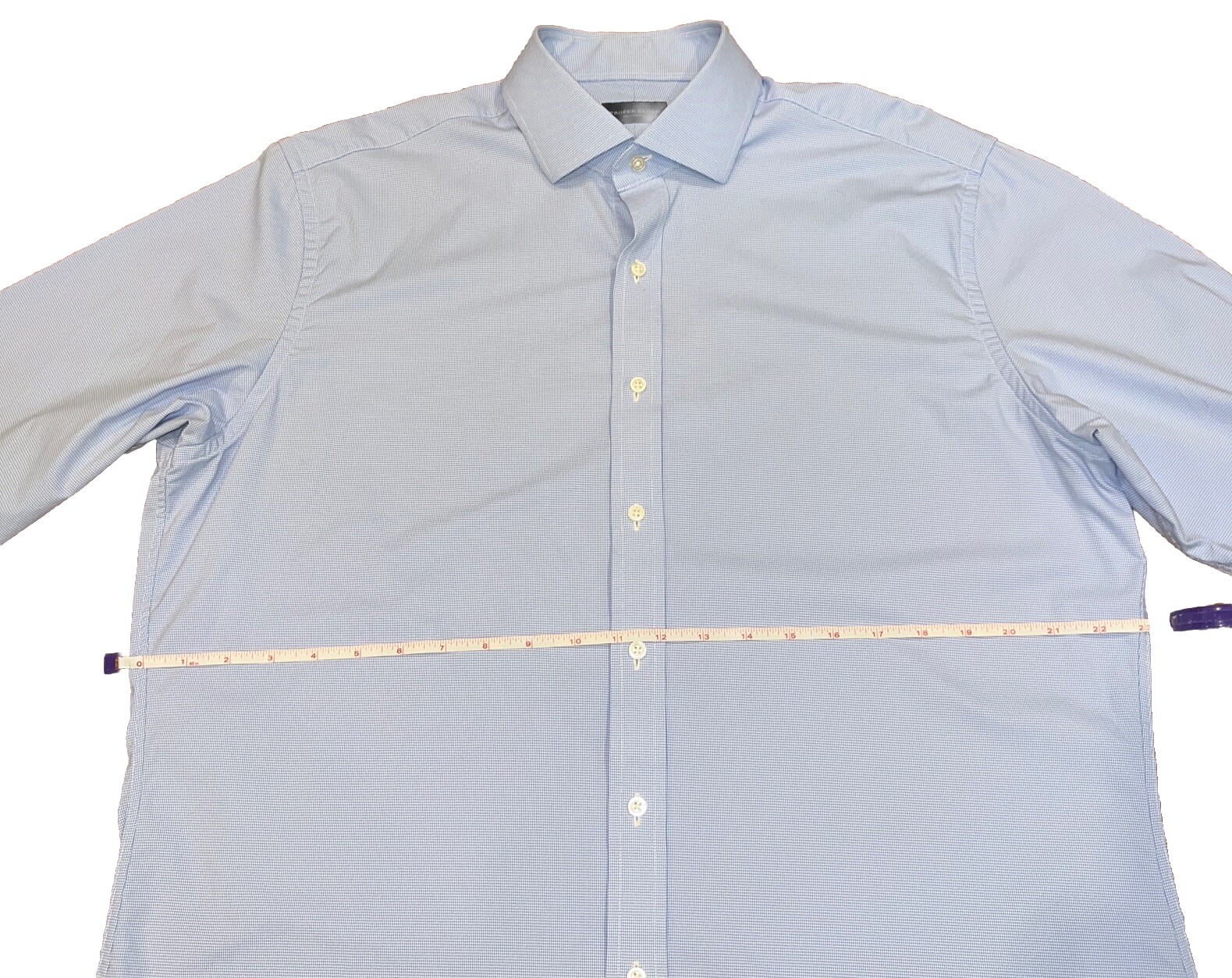 Proper cotton performance, light blue houndstooth… - image 6