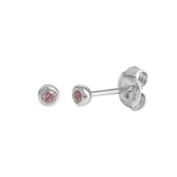 Ohrschmuck Ohrstecker 925 Sterling Silber Rhodiniert Ohrring Mit 2 Zirkonia Pink