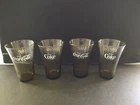 Vtg Coca Cola Smoked Glasses Set Of 4