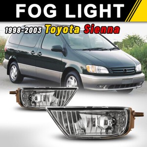 For 98 03 Toyota Sienna Fog Lights Clear Lens Driving Lamps Wiring Kit Bulbs Ebay