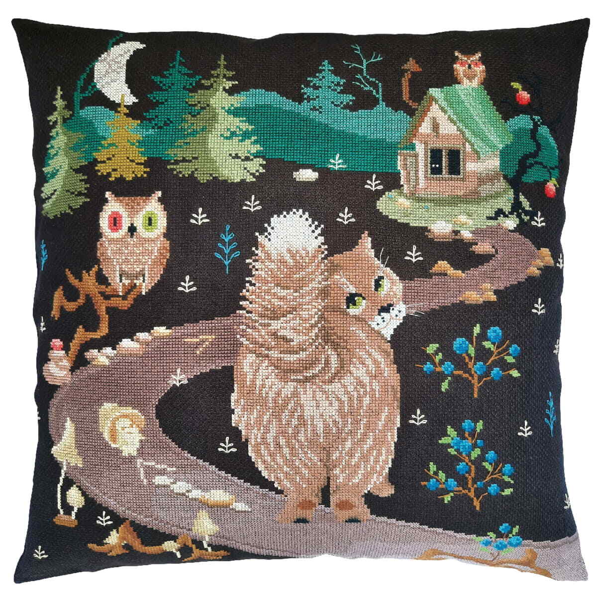 RTO counted cross stitch kit cushion ""Be my guest, Cat!"", 40x40cm, DIY
