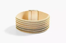 Lane Bryant~New With Tags~Leather Chain Wrap Cuff Bracelet