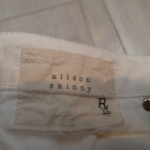 R13 Alison skinny Jean sz. 27 Skinny Leg Front Zip Button fringe - Picture 8 of 16