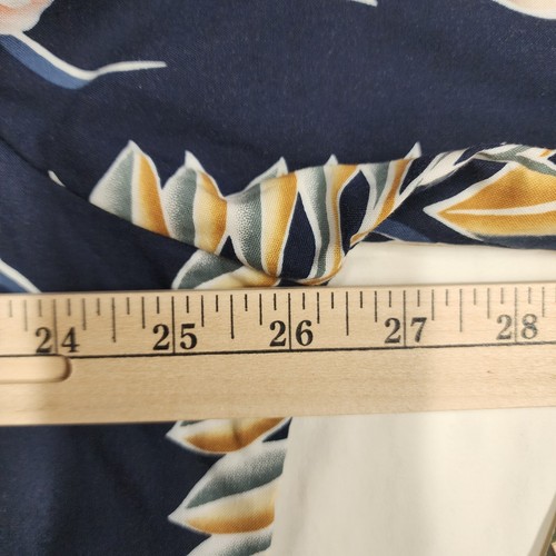 NWT Hilo Hattie Hawaiian Shirt Button Up Size XL Navy Blue Tropical Leaf Print - Picture 6 of 8