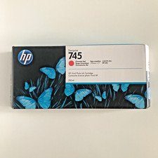 Genuine HP 745 300-ml DesignJet Chromatic Red Ink Cartridge F9K06A July 2023 OEM