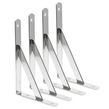 4PCS Stainless Steel Shelf Bracket 6 x 4 Inch Solid Heavy Duty Shelf Bracket ...