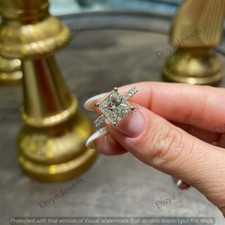 2 Ct Princess Cut Lab-Created Diamond Wedding Ring Real 925 Sterling Silver SZ 6