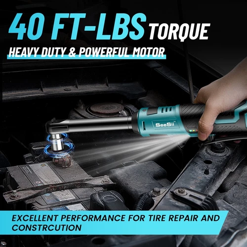Cordless 3/8" Ratchet Wrench Electric 40-66Ft-lbs Brushless Motor 200RPM 2Batter - Bild 17 von 24