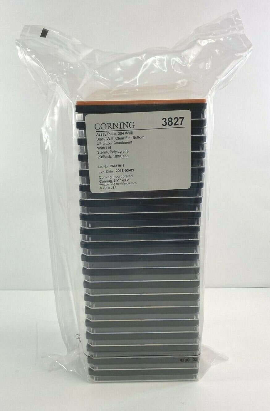 Corning 3827 Culture Plate 384 Selling Well Box Bottom Black Clear Popular of 20