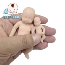 2PC Mini Reborn Dolls Set  for Kids Play/Gift 1.9-3.9'' Soft Silicone Boy & Girl