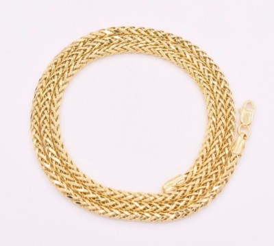 Semi Solid Diamond Cut Round Franco Necklace Chain 14k Solid Yellow 