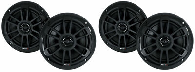 (4) MB QUART NF1-116B 6.5'' 80 Watt Marine 2-Way Coaxial Black Speakers For Boat