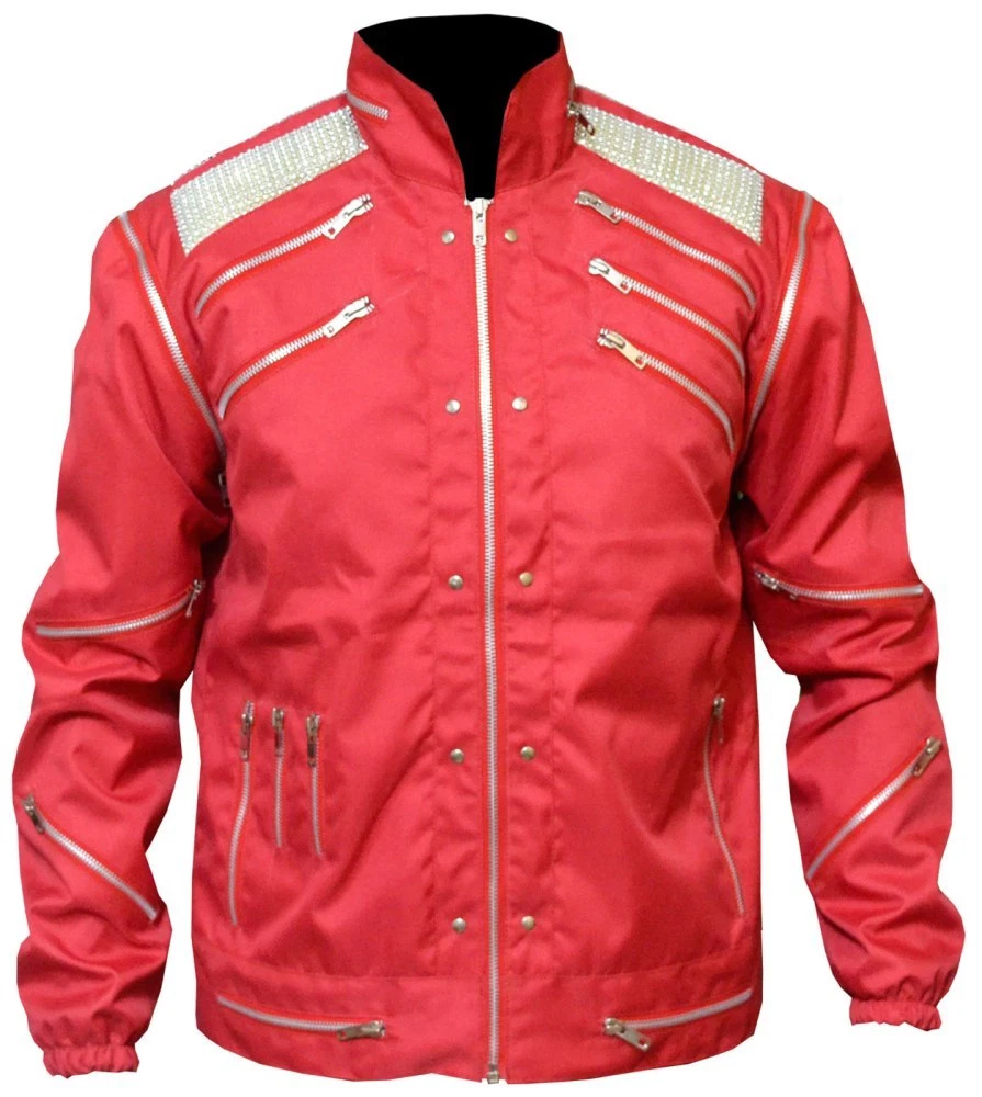 MJ Beat It Red Michael Jackson Thriller Cordura Jacket for Mens