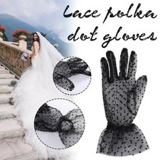 Women Vintage Lace Gloves Polka Dot Mesh Short Long Wedding-Gloves Elegant G1O1