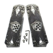 1911 Grips Custom Gun Grips 1911 Full Size Grips Engraved Dead Man Cards Poker
