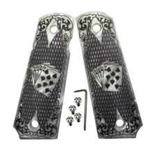 1911 Grips Custom Gun Grips 1911 Full Size Grips Engraved Dead man Cards Poker