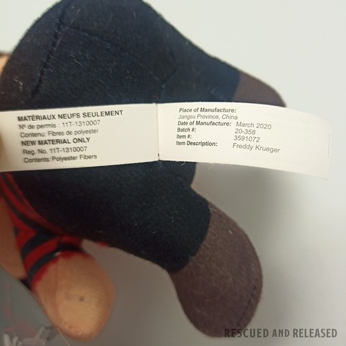 A Nightmare On Elm Street Freddy Krueger 2020 Stuffed Plush 6.5" Robert Englund - 第 12/13 張圖片