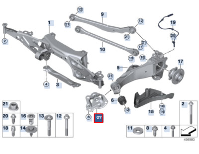 NEU BMW X1 F48 LÄNGSLENKERHALTER HINTEN RECHTS 33326896992